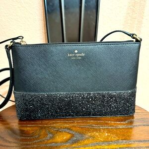 Kate Spade Black Glitter Crossbody Purse